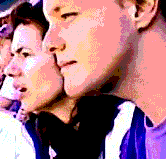 Animated Gif Of former Shotwell members Iggy Scam & Tony Rojas joined by Greta Mudflap & Ivy Miami in the stands at Candlestick Park